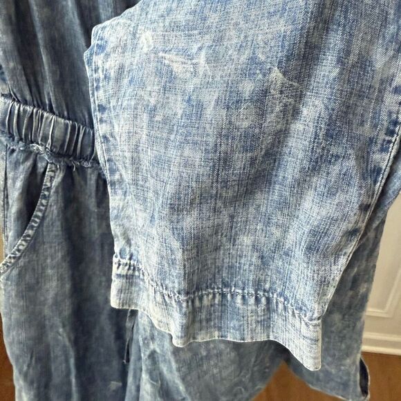 NWOT Bluivy Blue Comfy Acid Washed Tube Denim Chambray Jumpsuit L - Picture 6 of 7